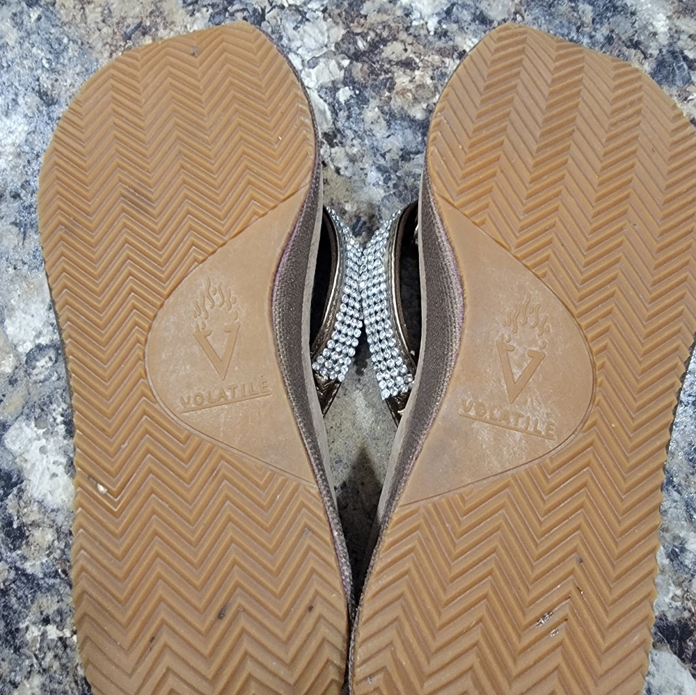 Volatile Platform Rhinstone Wedge Flip-flop - Picture 3 of 4